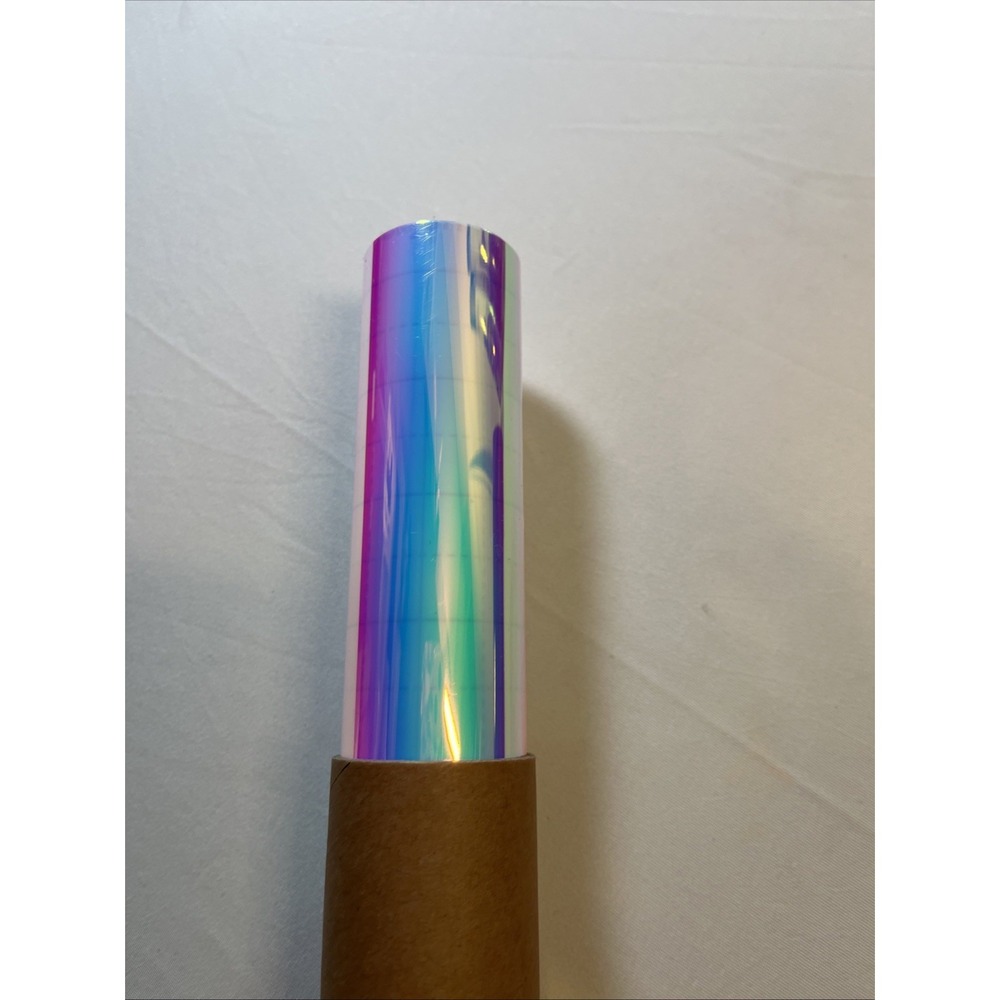 Cricut Lot of 2 Rolls Permanent Vinyl. Holographic Vinyl Opened . Black Perm New - Picture 4 of 4